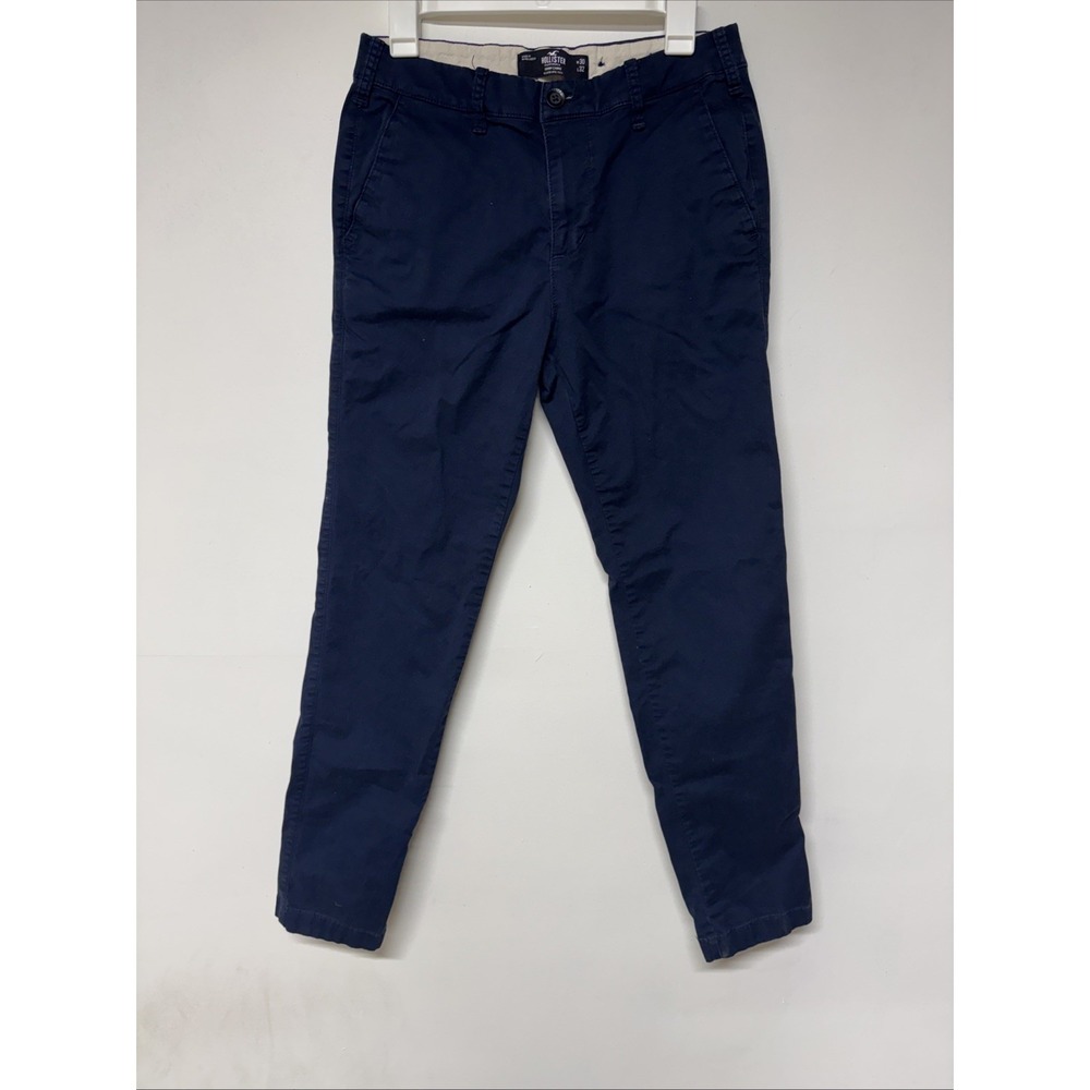 Hollister Mens Chino Pants 30x30 Straight Leg Casual Blue Workwear Slim Fit